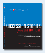 Photo of front cover of book titled "succession stories"