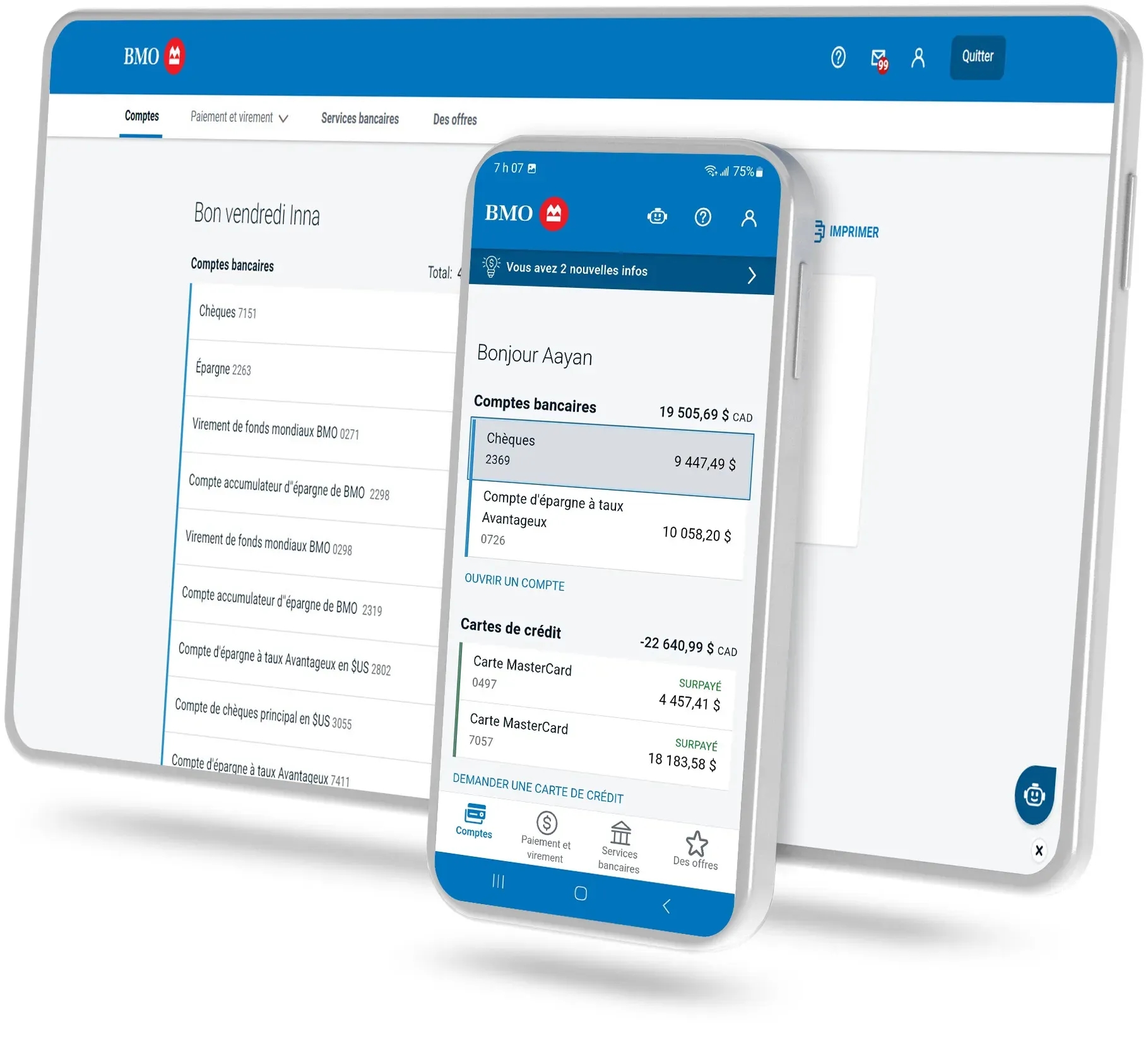 L’écran d’une tablette et d’un téléphone contenant des graphiques et des tableaux financiers qui présentent les montants des dépenses