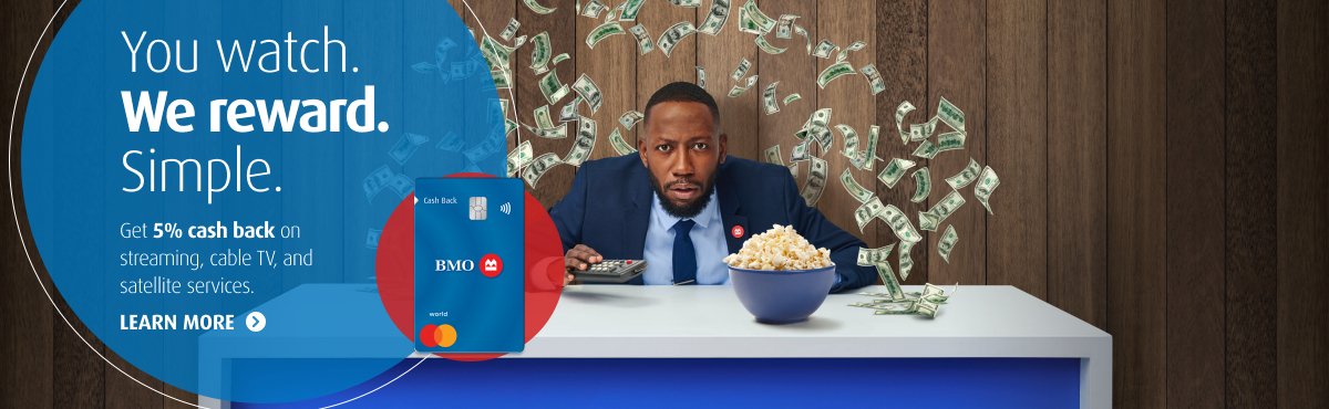 You watch. We reward. Simple. Get 5% cash back on streaming, cable T V, and satellite services.