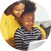 Mother teaching children about money and numbers